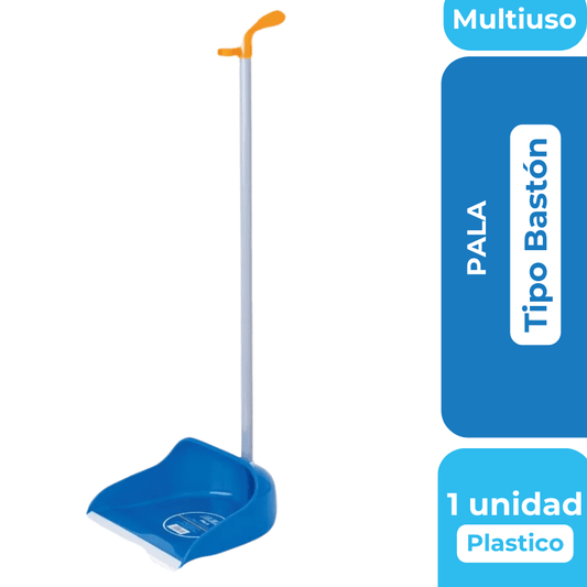 Aileda Pala azul con gancho para colocar el escobillón + Escobillón de interior y exterior