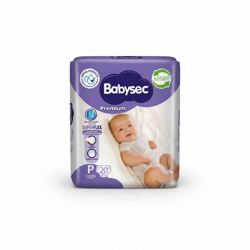BABYSEC Pañales para Bebe Premium 20 unidades Talla P