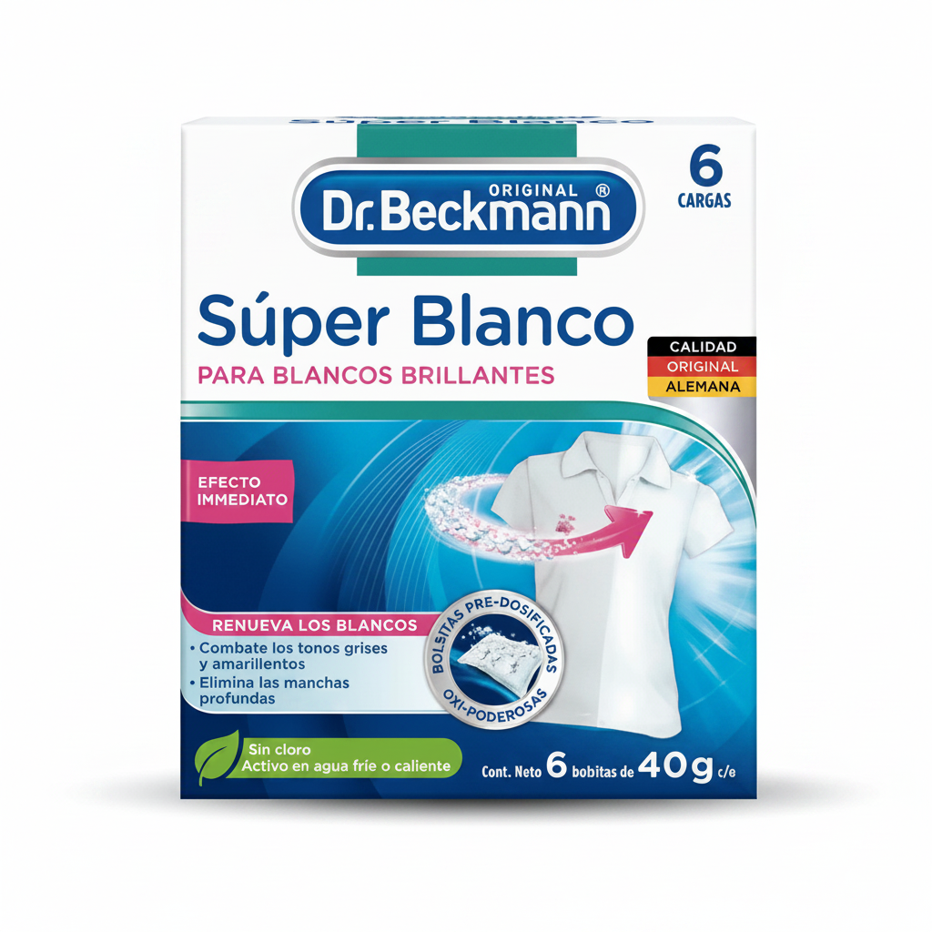 DR. BECKMANN Super Blanco Blanqueador Intensivo 6 sobres