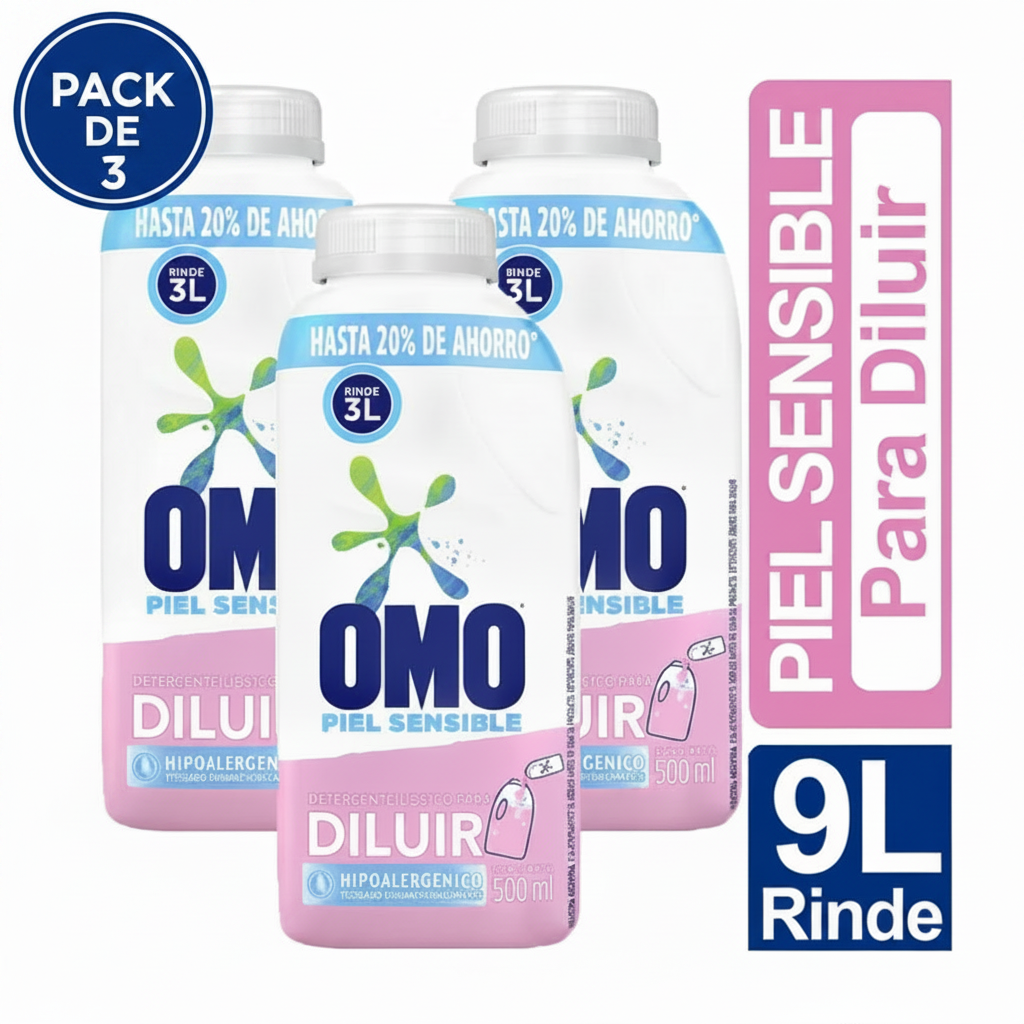 OMO Hipoalargénico Detergente Líquido Para Diluir Pack de 3