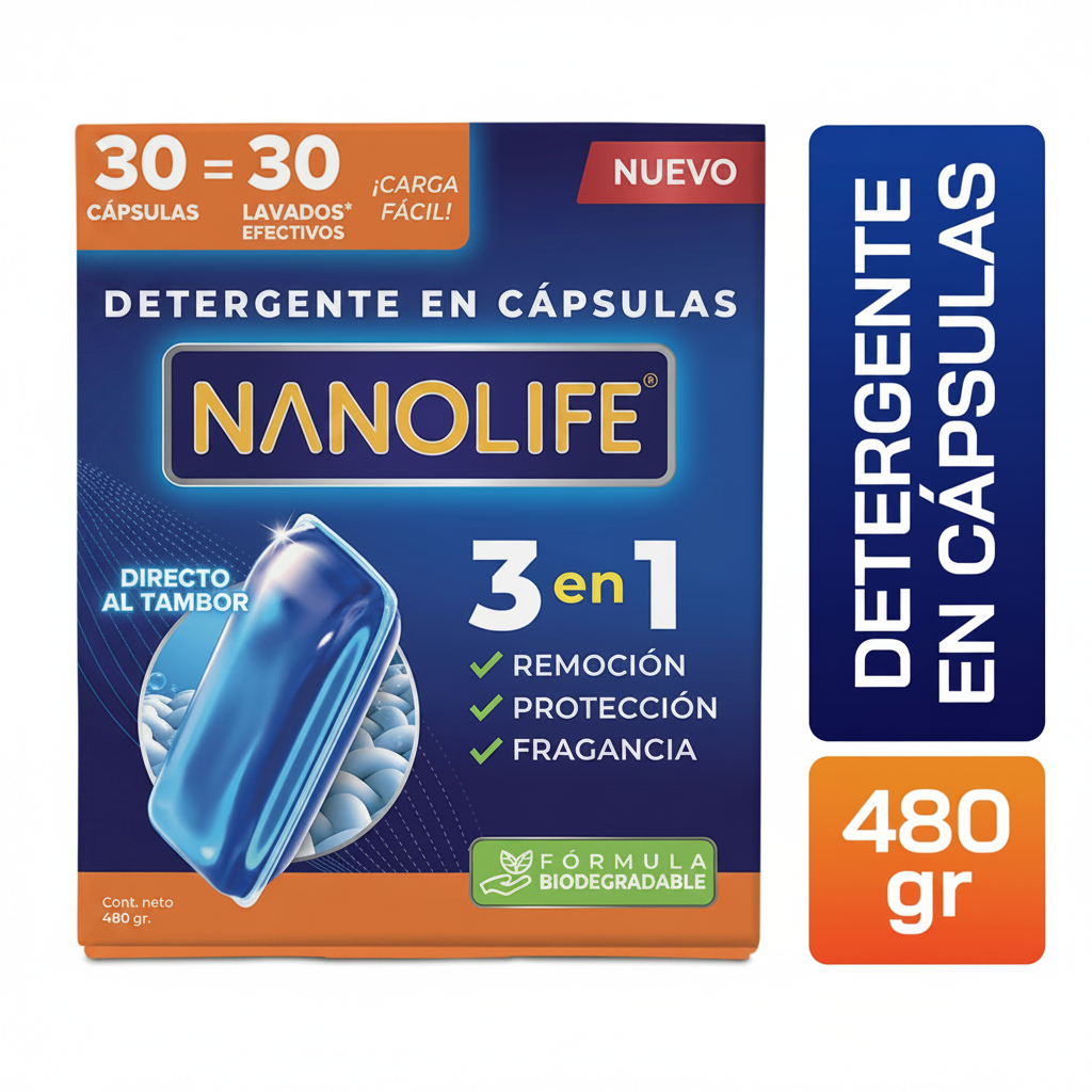 NANOLIFE Detergente en Cápsulas 30 unidades