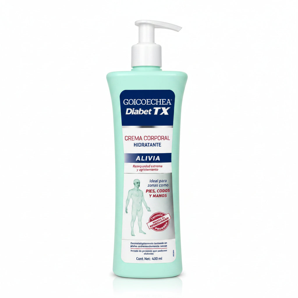 Crema Corporal Hidratante Diabet TX Goicoechea – Hidratación 12H para Piel Seca y Sensible (400 ml)