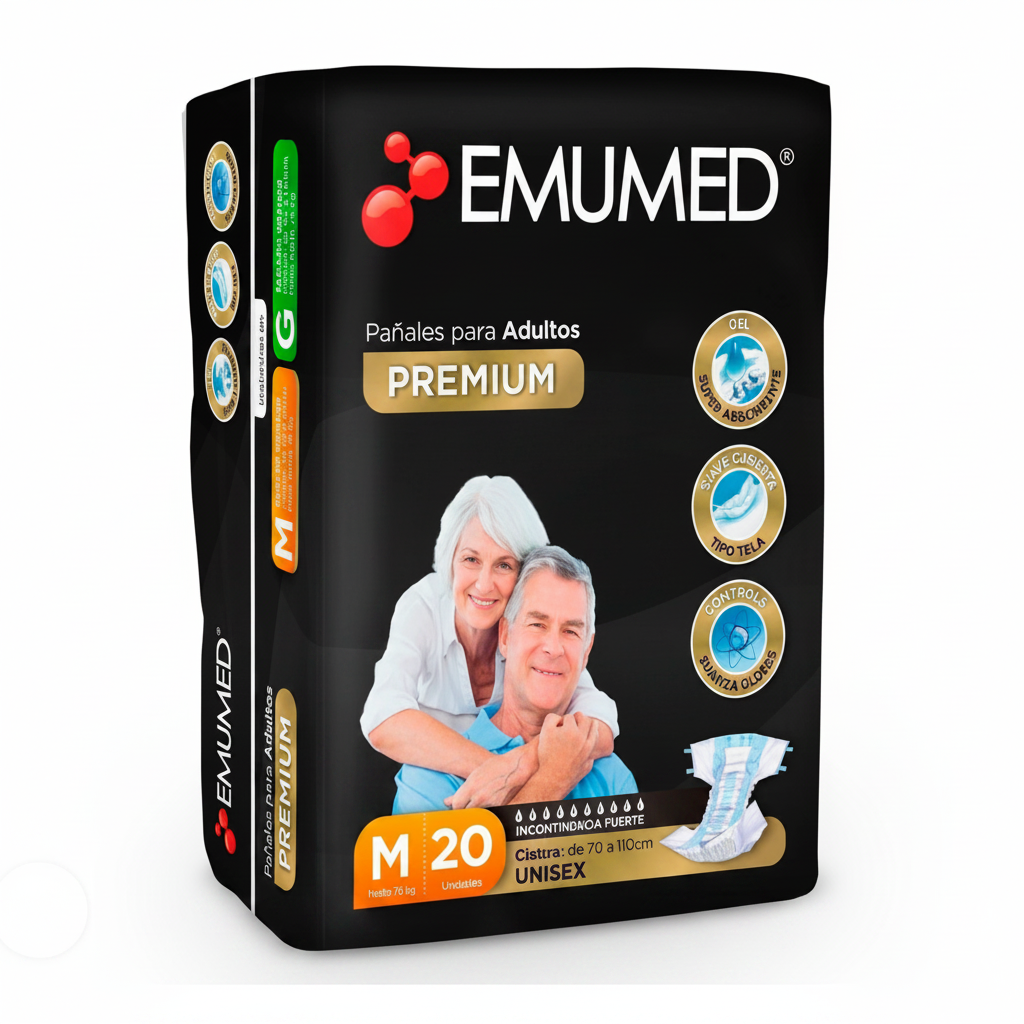 EMUMED Pañales Premium Adulto Talla M 20un