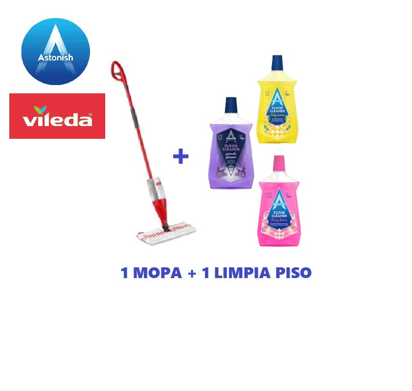 🤑🎁OFERTA! 1 MOPA PLANA VILEDA + 1 LIMPIA PISO ASTONISH (CUALQUIERA DE LOS 3 AROMAS AL AZAR) 🩷💜💛