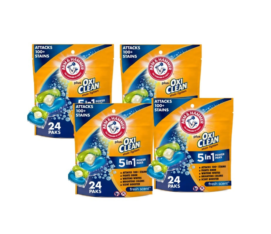 4 PODS DE OXICLEAN 24 CAP CADA BOLSA (72 EN TOTAL)