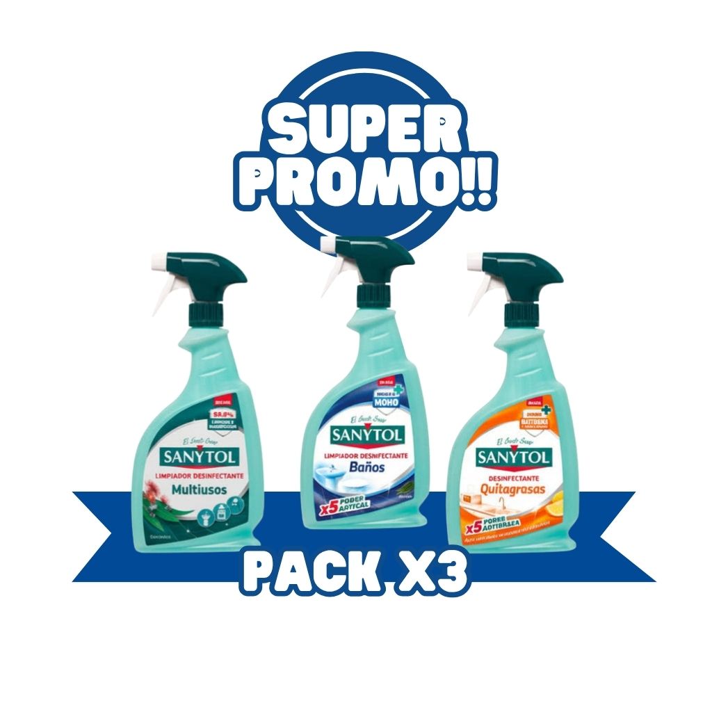 SANYTOL Pack Limpieza Completa Multiuso 3 x 750ml