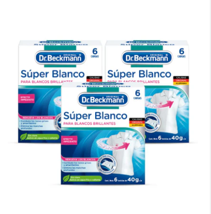 Dr. Beckmann Super Blanco Blanqueador Intensivo 3 x 240 gr