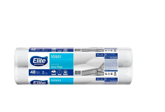 Sabanillas Médicas ELITE Hoja Simple. Pack de 2 rollos x 48mt c/u