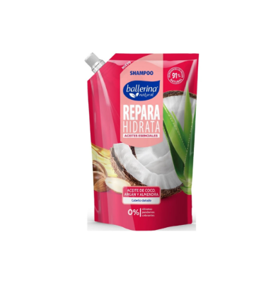Shampoo Ballerina Repara hidrata Aceite de coco y argán , 750 ml