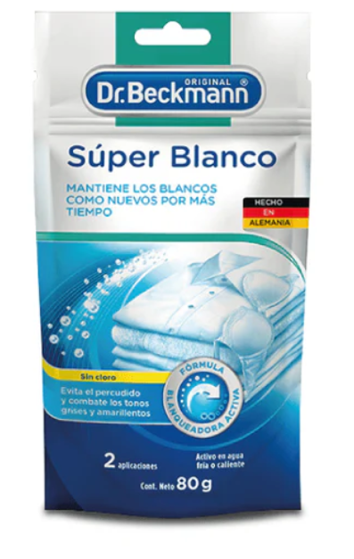 Super Blanco Intenso 80 gr. Dr. Beckmann (Para 2 lavados)