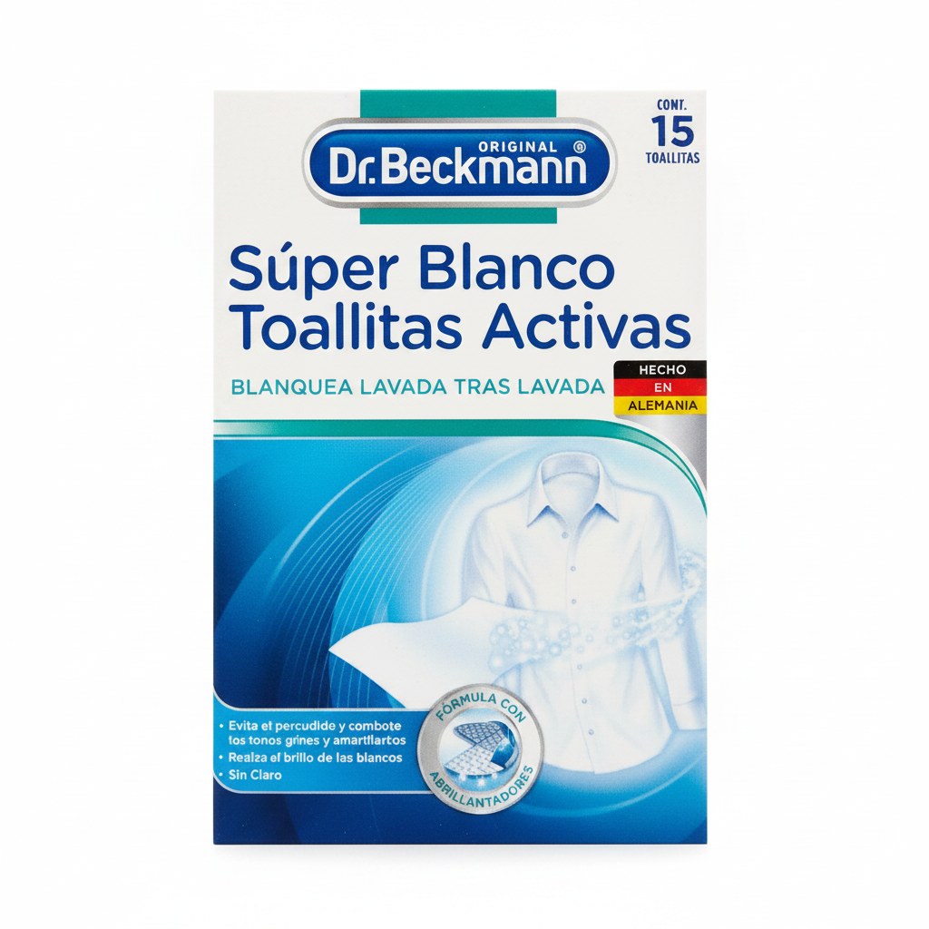 Toallitas Activas Súper Blanco para Lavado 15 unidades - Dr. Beckmann