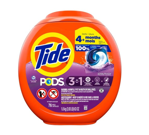Detergente Cápsulas Tide Pods Spring Meadow 76 un.