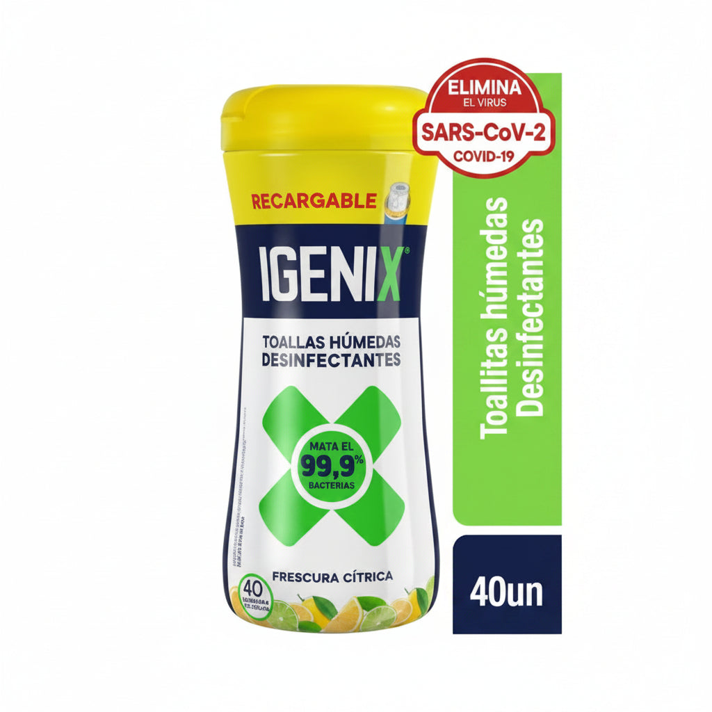 IGENIX Toallitas Desinfectantes Frescura Cítrica 40 unidades