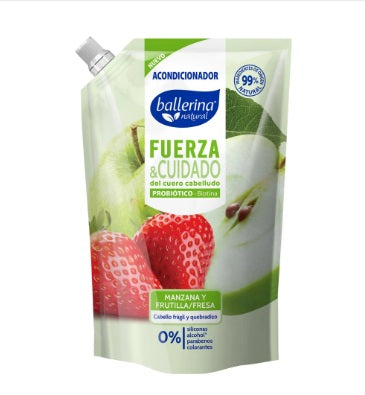 Acondicionador Ballerina Fuerza y Cuidado Manzana y frutilla, 750 ml