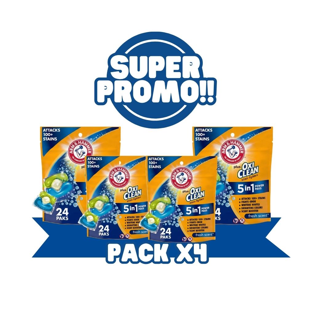ARM AND HAMMER Detergente 24 Cápsulas con OxyClean Pack 4