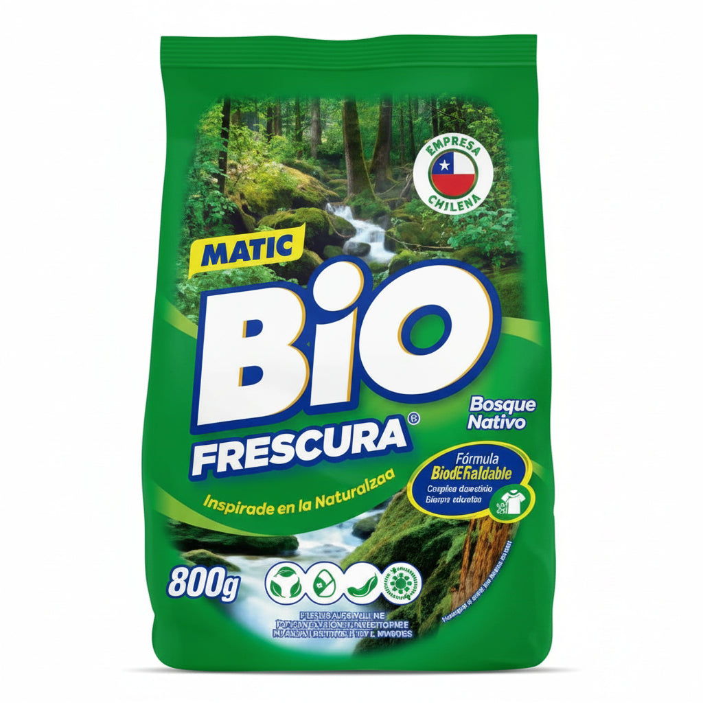BIO FRESCURA Detergente en Polvo Esencia Bosque Nativo 800g