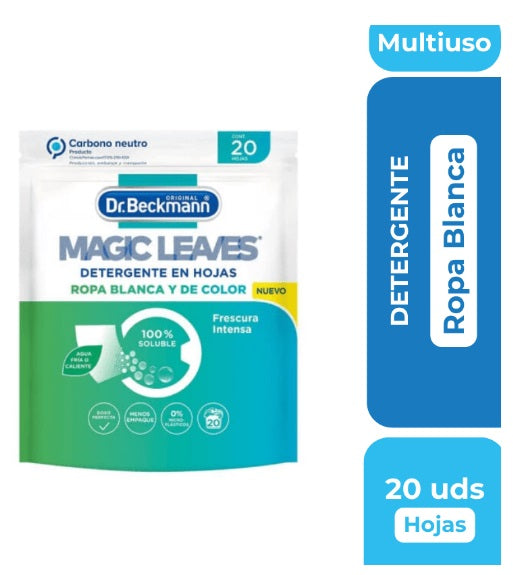 Detergente en Hojas Magic Leaves Frescura Intensa 20 unidades Dr. Beckmann