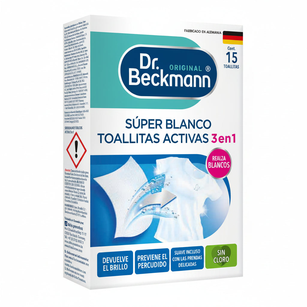 DR. BECKMANN Súper Blanco Toallitas Activas 15uni