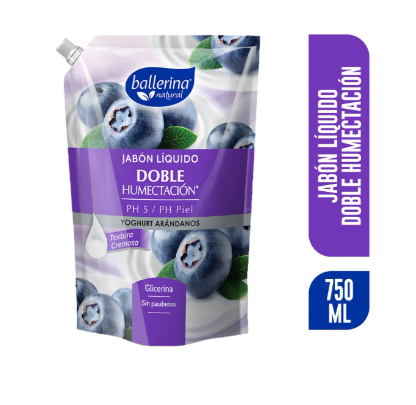 Jabón Líquido Ballerina Yogurt Arándanos Doypack 750ml