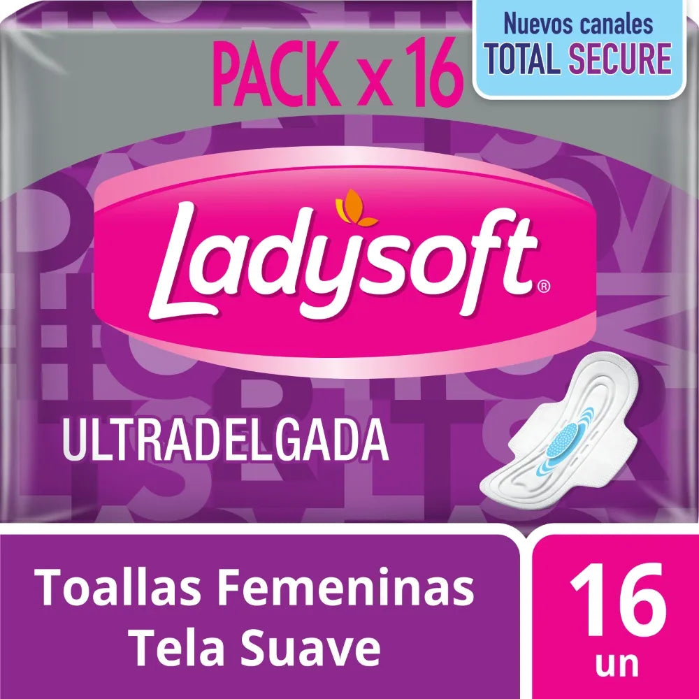 Ladysoft Toallas Femeninas Moradas de día x 16 uni.