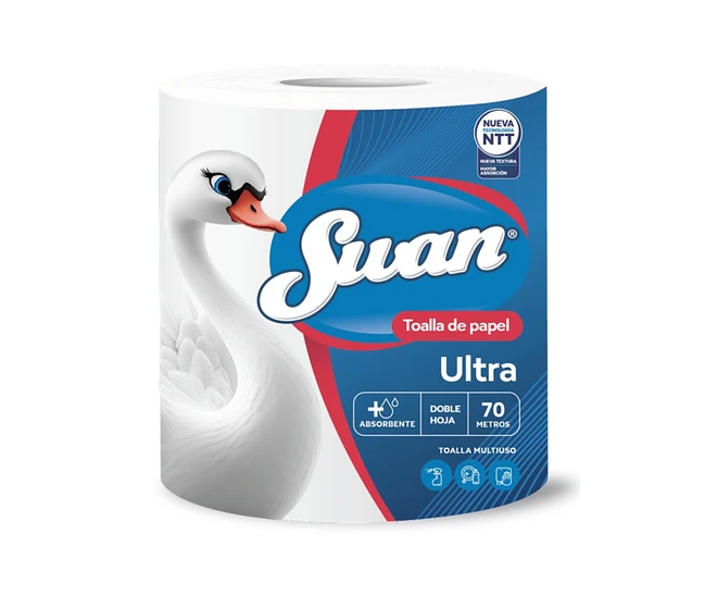 Toalla de Papel Doble Hoja Swan Ultra 70mts