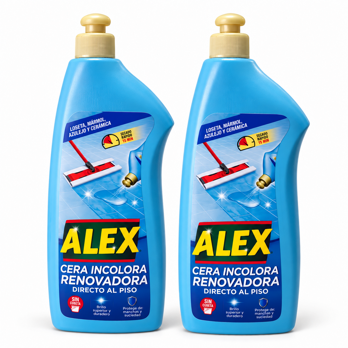 Pack 2 ALEX cera incolora renovadora directa para pisos