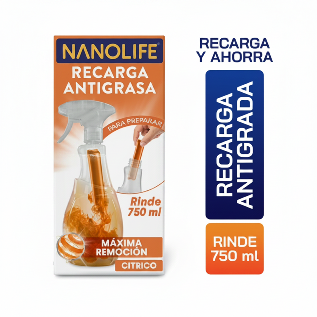 NANOLIFE Antigrasa Concentrado Citrico Recarga