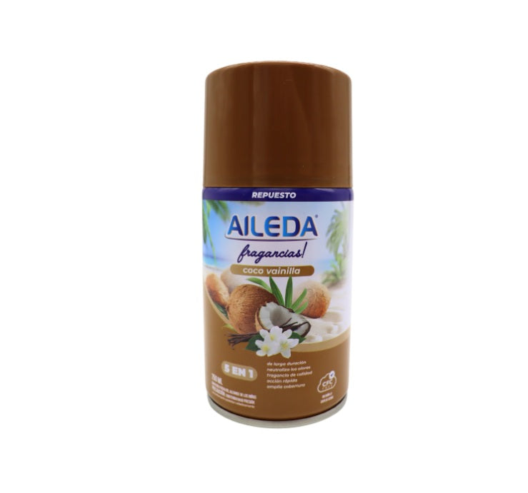 Repuesto ambientador automático Aileda Coco Vainilla 250 ml 5 en 1
