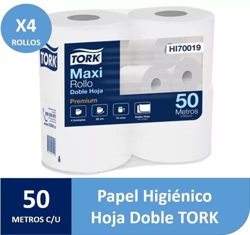 Papel Higiénico TORK Doble Hoja - 50 METROS X 4 ROLLOS