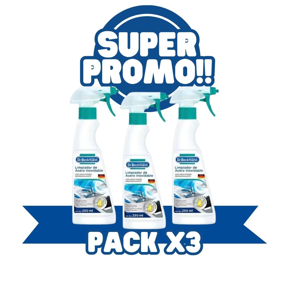 DR. BECKMANN Limpiador de Acero Inoxidable 3x250cc