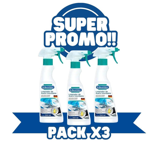 DR. BECKMANN Limpiador de Acero Inoxidable 3x250cc