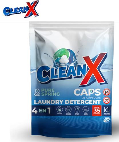 Detergente para ropa en capsulas CleanX 35 unidades