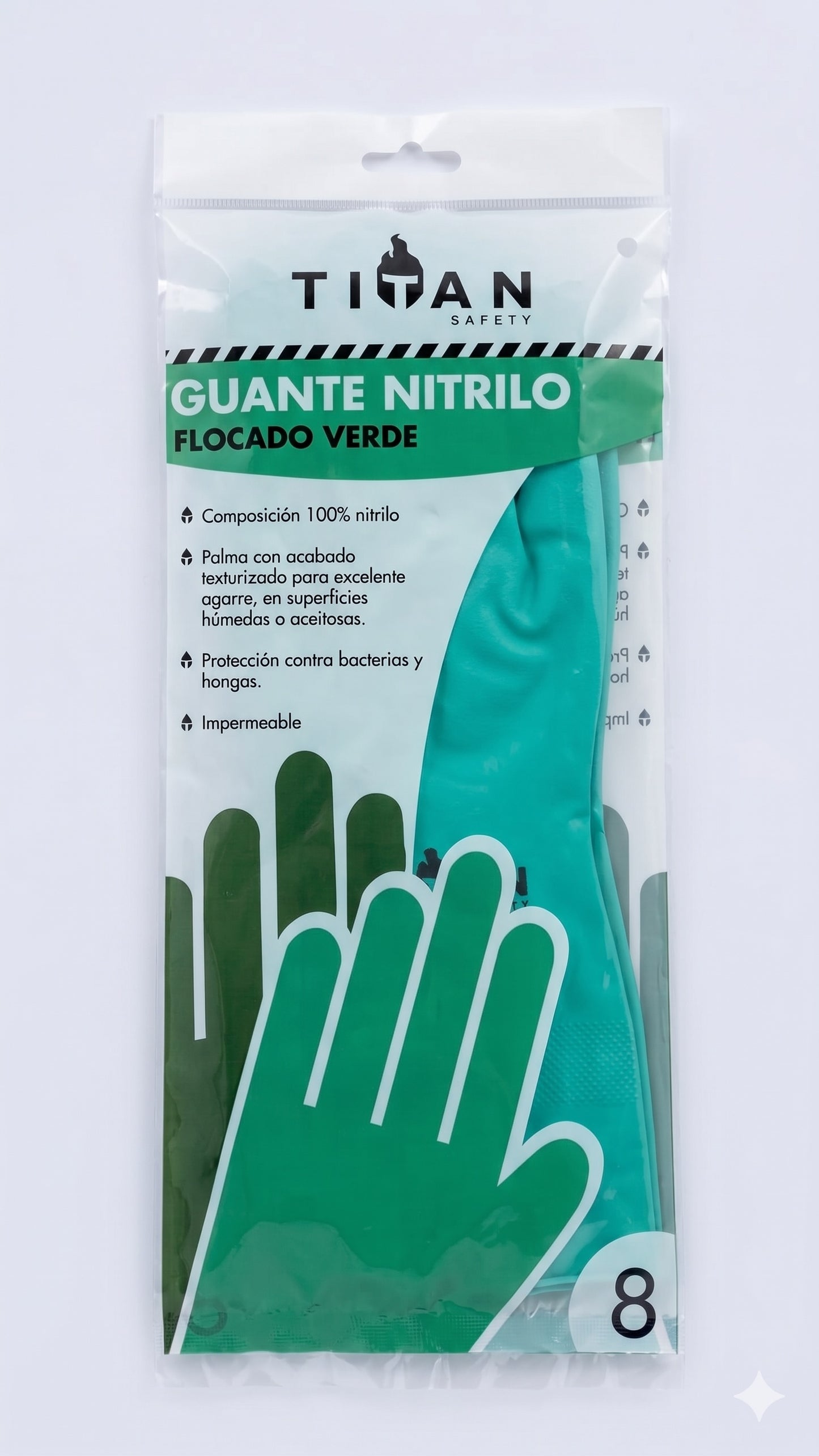 Guante nitrilo flocado T/7/8