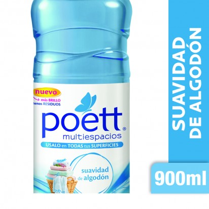 Limpiador Líquido POETT 900 ml - Aroma Suavidad de Algodón - MULTIESPACIOS