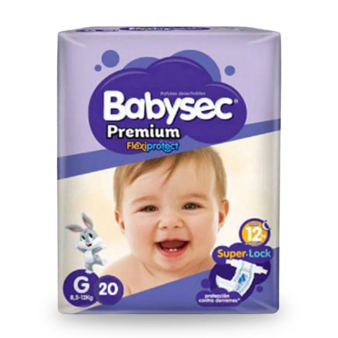 Pañales para Bebe Babysec Premium 20 unidades Talla G