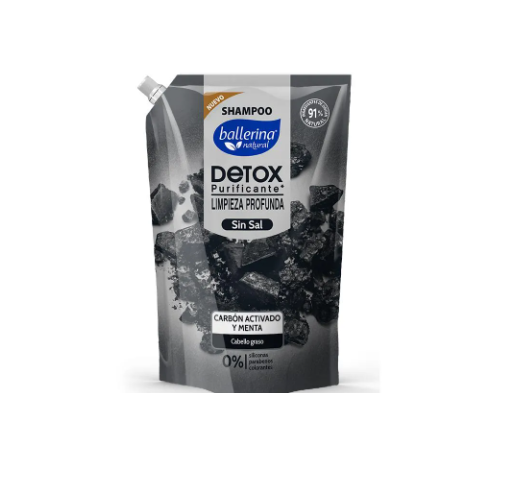 Shampoo Ballerina Detox carbón, 750 ml