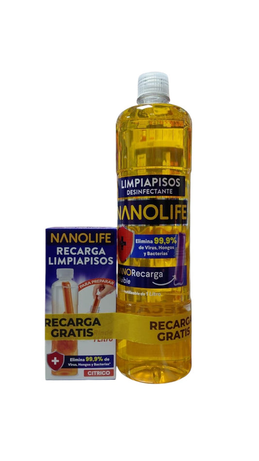 Nanolife Limpia piso desinfectante lleno Cítrico + Recarga Gratis
