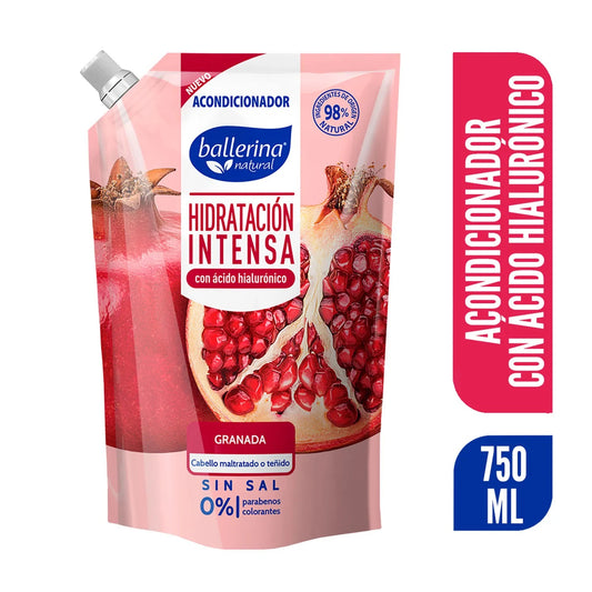 Ballerina Acondicionador Cabello Maltratado o Teñido Granada 750 ml