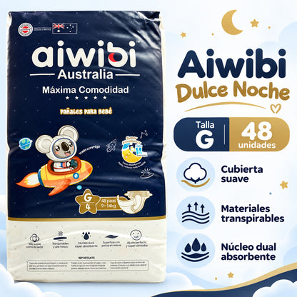 Pañales Aiwibi Dulce Noche G – 48 unidades características