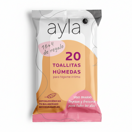 AYLA Toallas Íntimas Húmedas Hipoalergénicas 20 unidades