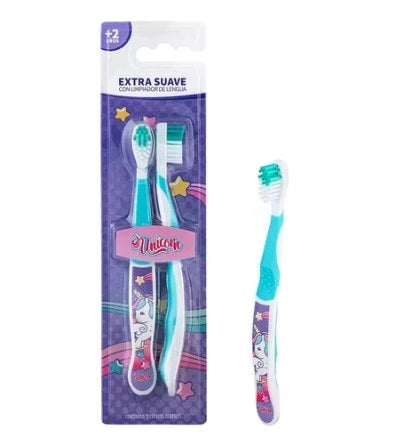 Cepillos dentales Unicornio - 2 unidades de cepillos EXTRA SUAVE