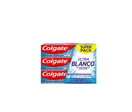 Colgate Ultra Blanco con micro cristales limpiadores PACK de 3