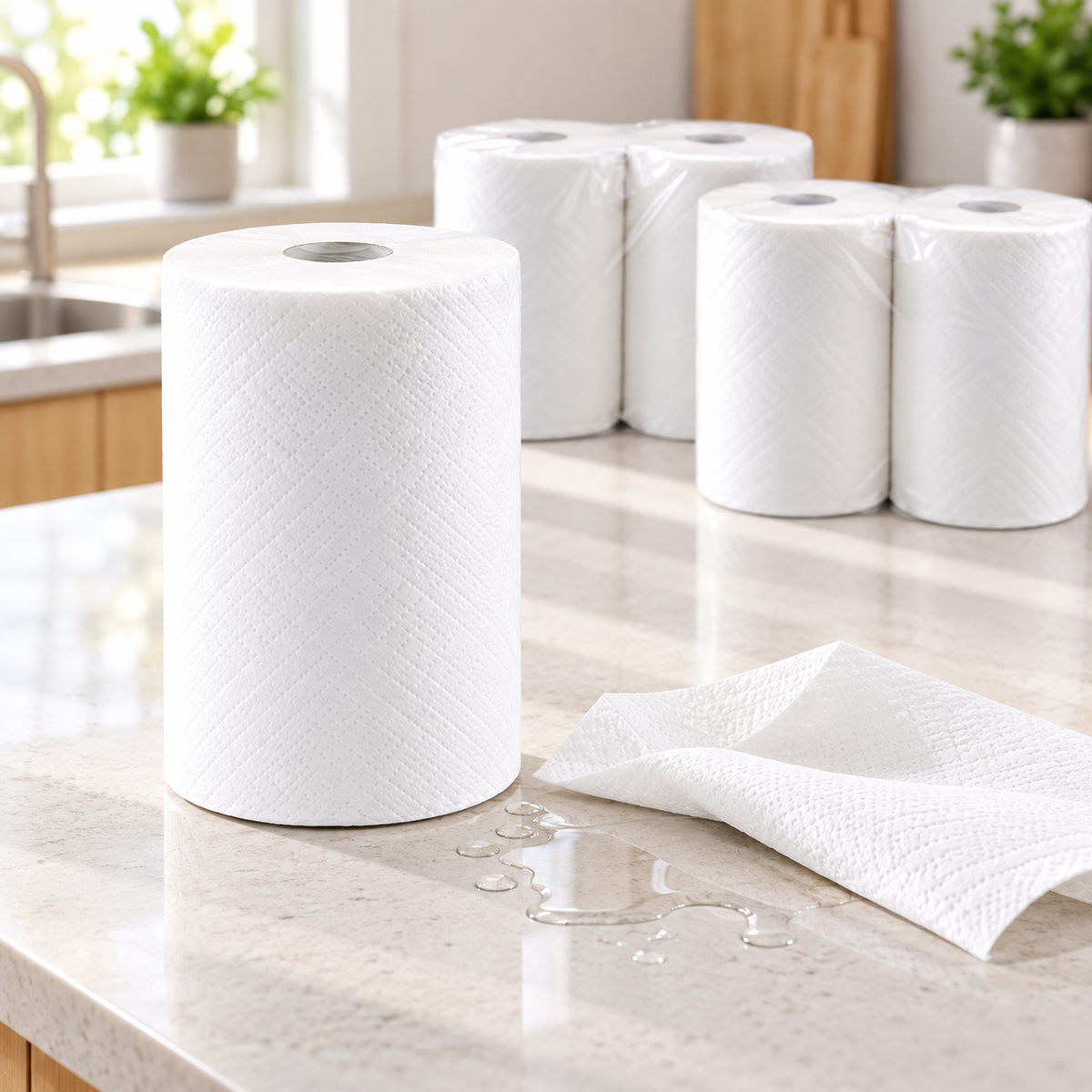 CYL Toalla Papel en uso sobre una superficie de cocina