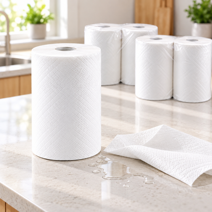 CYL Toalla Papel en uso sobre una superficie de cocina