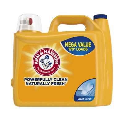 Detergente líquido concentrado para ropa Arm & Hammer Clean Burst, Alta Eficiencia 5,03 litros (170 cargas)