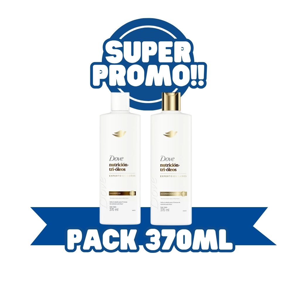 DOVE Pack Shampoo + Acondicionador Nutricion Tri Oleos 370 ML