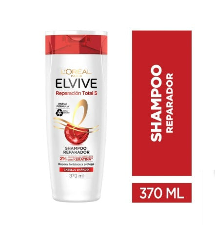 Shampoo Reparador Reparación Total 5 en Botella, 370 ml