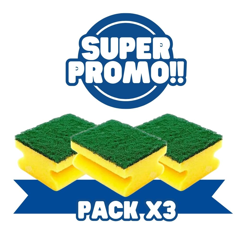 CYL Pack 3 Esponja Acanalada Multiusos