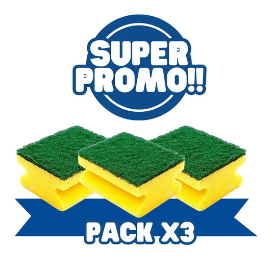 CYL Pack 3 Esponja Acanalada Multiusos