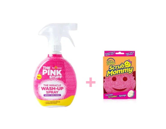 Lavaloza Wash Up Spray The Pink Stuff 500 ml + Esponja Scrub Mommy rosada